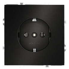 Изображение Розетка встраиваемая VOLTUM S70 Metal с заземлением 16А (антрацит)