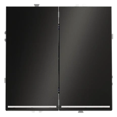 Изображение Выключатель встраиваемый VOLTUM S70 Metal двухклавишный с подсветкой 10А (антрацит)
