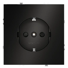 Изображение Розетка встраиваемая VOLTUM S70 Metal с заземлением и защитными шторками 16А (антрацит)